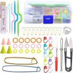 Ensemble de 56 outils et accessoires de tricot et de crochet comprenant un �tui pour d�butants.