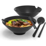 Ensemble de 2 bols � ramen ? service de table japonais traditionnel avec baguettes et cuill�re noir yyv ...