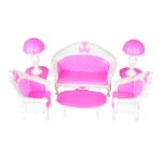 Ensemble de 6 jouets pour poup�e barbie�: canap� chaise lampe de bureau meubles d�mont�s