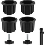 Ensemble de 6 pices - accessoire pour pied de parasol - noir - pour tables de terrasse et balcons