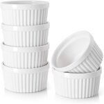 Ensemble de 6 ramequins en c�ramique de 113 ml pour cr�me br�l�e gaufres et puddings compatibles avec ...