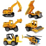 Ensemble de 6 vhicules de construction jouets - jaune - mixte