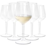 Ensemble de 6 verres � vin en plastique r�utilisable capacit� de 280 ml - verres � pied incassables sans ...