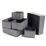 Ensemble de 8 s�parateurs de tiroir en tissu pour commode - organisateur placard pliable pour chaussettes ...