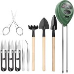 Ensemble de 9 outils pour bonsa avec capteur dhumidit 3 en 1 y compris scateur et ciseaux pliants