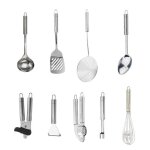 Ensemble de 9 ustensiles de cuisine - fackelmann - ovale - inox