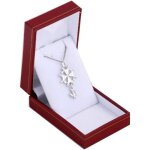 Ensemble en argent 925 massif pendentif croix protestante huguenote et chaine 50cm avec coffret