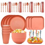 Ensemble dassiettes écologiques vaisselle en paille de blé bol ramen assiettes à dîner 48 pièces - orange ... Ensemble dassiettes écologiques vaisselle en paille de blé bol ramen assiettes à dîner 48 pièces - orange ...