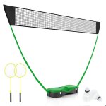 Ensemble de badminton portable costway - filet2 raquettes2 volants - 270 x 335 x 160 cm - etui de rangement ...