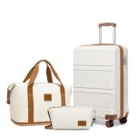 Kono set de 3 valises de voyage rigide bagage cabine 51. 5x38x21cm + pliable sac de voyage avec trousse ...