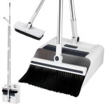 Ensemble balai m�nage 3 en 1 fishtec poils souples 180� brosse poils durs pelle avec peigne rangement ...