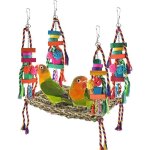 Ensemble balançoire et hamac descalade pour oiseaux ? jouets colorés pour perruches calopsittes conures ... Ensemble balançoire et hamac descalade pour oiseaux ? jouets colorés pour perruches calopsittes conures ...