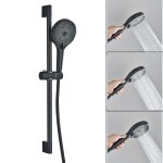 Ensemble barre de douche noir en acier inoxydable colonne de douche avec douchette ensemble de douche ... Ensemble barre de douche noir en acier inoxydable colonne de douche avec douchette ensemble de douche ...