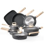 Ensemble de batterie de cuisine antiadhésive en granit - duoku - 19 pièces - compatible avec induction ... Ensemble de batterie de cuisine antiadhésive en granit - duoku - 19 pièces - compatible avec induction ...