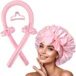 Ensemble de bigoudis et bonnet en soieboucles sans chaleur pendant la nuit avec bonnet pour dormirboucles ... Ensemble de bigoudis et bonnet en soieboucles sans chaleur pendant la nuit avec bonnet pour dormirboucles ...