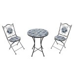 Ensemble bistro - axi - amélie - 2 chaises pliantes - table rond - mosaïque bleu delft Ensemble bistro - axi - amélie - 2 chaises pliantes - table rond - mosaïque bleu delft