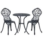 Ensemble de bistrot 3 pièces - outsunny - 2 chaises et 1 table ronde - style antique - pour jardin terrasse ... Ensemble de bistrot 3 pièces - outsunny - 2 chaises et 1 table ronde - style antique - pour jardin terrasse ...