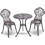 Ensemble bistrot de jardin avec une table  60 cm et deux chaises en aluminium table bistrot de jardin ...