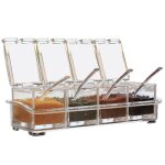 Ensemble de bo�tes � �pices - bo�tes � �pices transparentes pour la cuisine - 4grille individuelle4une ...