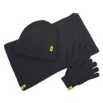 Ensemble bonnet echarpe gant femme hiver chaud 615301 noir
