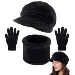 Ensemble bonnet écharpe et gants pour femme bonnet tricoté ample avec visière bonnet polaire et cache ... Ensemble bonnet écharpe et gants pour femme bonnet tricoté ample avec visière bonnet polaire et cache ...