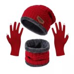 Ensemble bonnet écharpe et gants - rouge - laine - hiver - confort et élégance Ensemble bonnet écharpe et gants - rouge - laine - hiver - confort et élégance