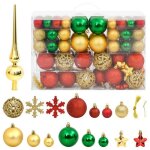 @fr ensemble de boules de nol 112 pcs rouge vert dor polystyrne - pour artisanat fte dcoration - ...