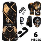 Ensemble boxe enfants - pss - e3x - short & débardeur - gants 4 oz - 2 pattes dours Ensemble boxe enfants - pss - e3x - short & débardeur - gants 4 oz - 2 pattes dours