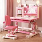 Ensemble de bureau et chaises pour enfants 2 pi�ces table d�tude r�glable en hauteur chaise ergonomique ...