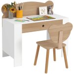 Ensemble bureau et chaise pour enfant - aiyaplay - 3  8 ans - tiroir - effet bois naturel