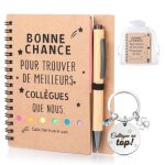 Ensemble de cahiers - cadeau collegue - cadeau collegue de travail - comprend un carnet et un porte - ...