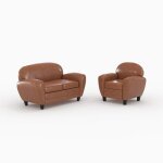 Ensemble canap� et fauteuil camel 3 places - club - rendez - vous d�co