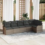 Ensemble de canap� de jardin 6 pi�ces avec coussins en rotin poly gris canap� de jardin 2 places avec ...