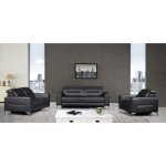 Ensemble de canap relax lectrique en cuir doa - noir 3 + 2 + 1 places