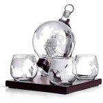 Ensemble de carafe whisky globe gravcarafe globe faite la main en bateau bougie en cristal de transparent ...