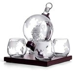 Ensemble de carafe  whisky globe grav / carafe  globe faite  la main en bateau  bougie en cristal ...
