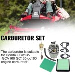 Ensemble de carburateur de tondeuse pour honda moteur accessoires gcv160 gcv135 gcv160 gc135 gc160 Ensemble de carburateur de tondeuse pour honda moteur accessoires gcv160 gcv135 gcv160 gc135 gc160