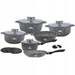 Ensemble de casseroles 14 pices revtement en marbre cramique avec accessoires de cuisine 1. 3 / 2. ...