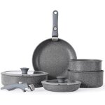 Ensemble de casseroles et poles en cramique - swapy - 9 pices - poigne amovible - antiadhsif - compatible ...