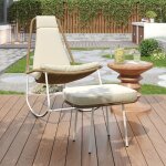 Ensemble de chaises  bascule 2 pices en acier galvanis corde tresse  la main avec repose - pieds ...