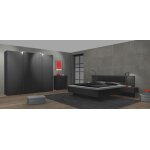 Ensemble de chambre  coucher (armoire + commode + lit adulte 160 x 200 ) coloris graphite rechampis ...
