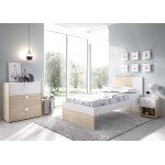 Ensemble chambre � coucher compl�te (lit 190x90 cm avec 2 tiroirs + table de chevet + commode )