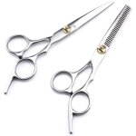 Ensemble de ciseaux de barbier 2 pi�ces ciseaux de coupe de cheveux professionnels ciseaux de salon ciseaux ...