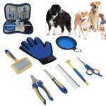 Ensemble ciseaux  cheveux pour animaux de compagnie kit de peigne de coupe de nettoyage de toilettage ...