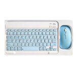 Ensemble clavier souris bluetooth sans fil - ultra fin et portable bleu ergonomique compatible tlphone ...