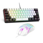 Ensemble clavier et souris de jeu filaire noir et blanc 61 touches + kongmouse clavier dordinateur noir ...
