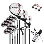 Ensemble de clubs de golf femme costway - sac � support - ensemble comprenant driver&bois de parcours&hybride& ...