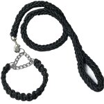Ensemble collier et laisse pour chien laisse en corde et collier de dressage pour chiens de petite moyenne ...