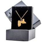 Ensemble collier pendentif carte guadeloupe en vrai plaqué or avec chaine 50cm et boite Ensemble collier pendentif carte guadeloupe en vrai plaqué or avec chaine 50cm et boite