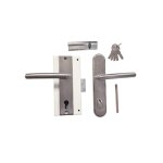 Ensemble complet 2 / pr porte en remplacement fichet :serrure mottura + cylindre 30 x 85 / 5 cl�s + poign�es ...